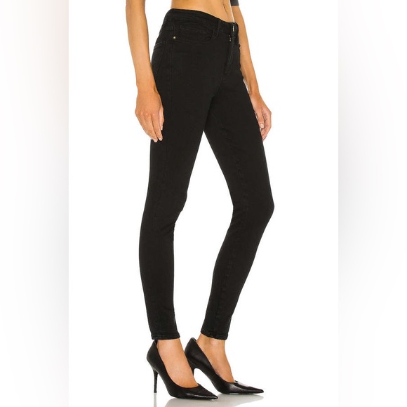 FRAME Le One Skinny High-Waisted Jeans in Larsen Black Wash SZ 2 (SIZES 29-34) - Picture 3 of 13